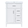 Modern Bathroom Vanity With Sink, Flip Drawer & 3 Drawers, Soft Close Hinges, Adjustable Shelf