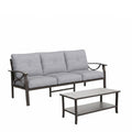 Patio Furniture Set, Coffee Table And Cushions For Backyard