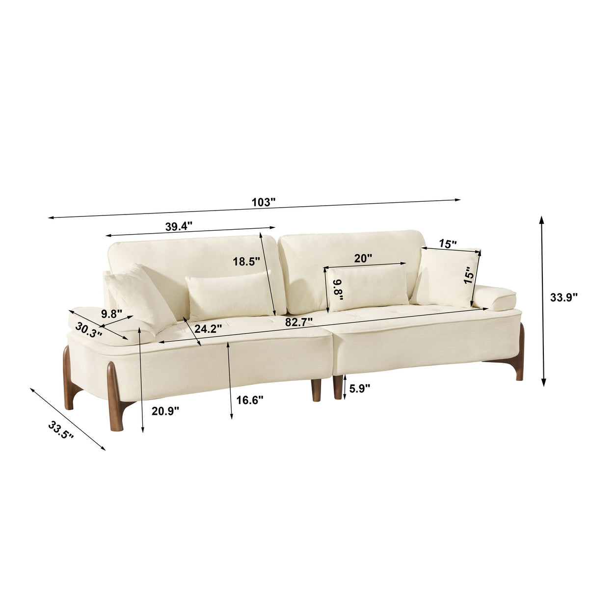 Comfortable Deep Seated Sofa With Pillows
