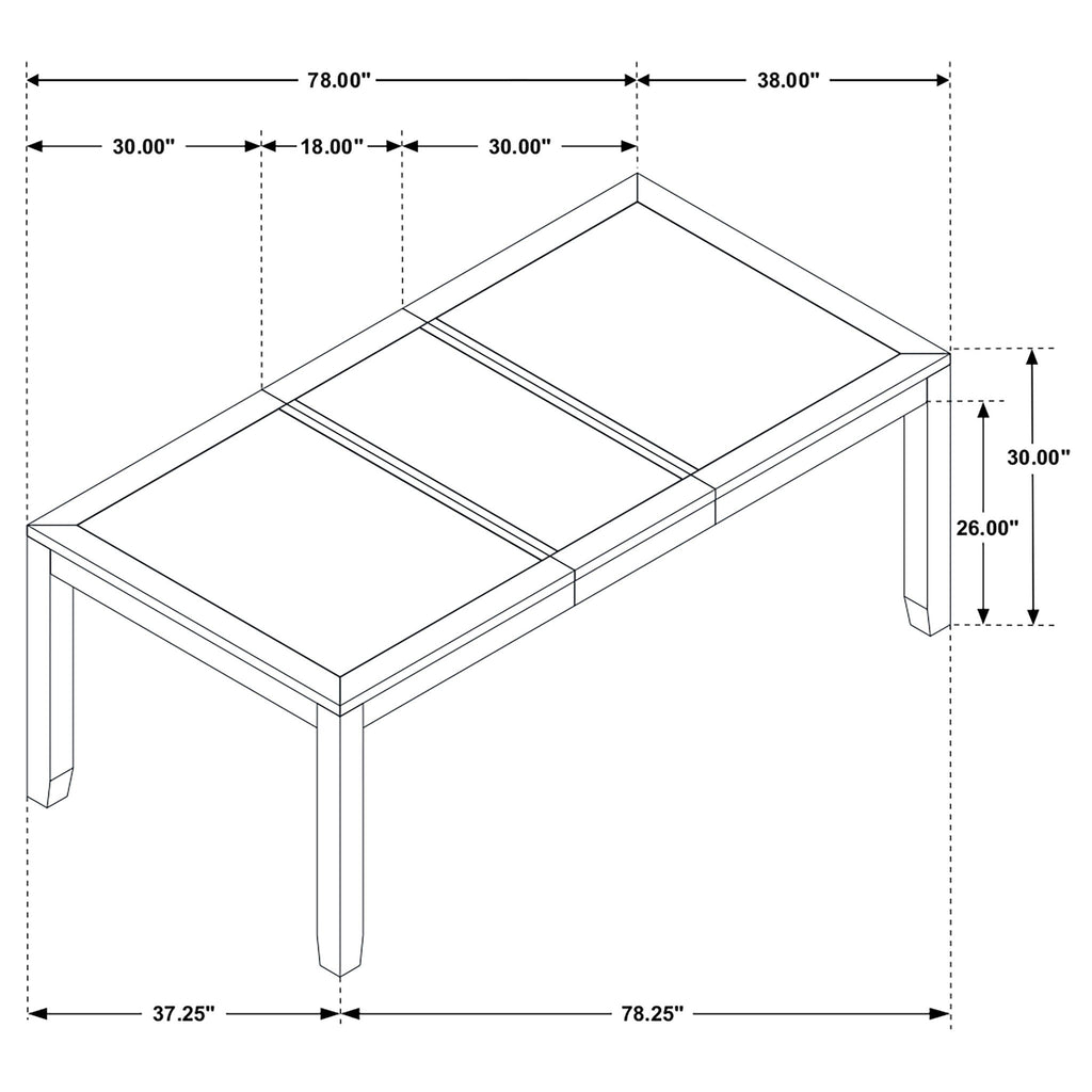 Centera - Rectangular Dining Table With Extension Leaf - Gray