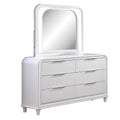Pearl Dresser With Mirror 6 Drawers Spacious Storage - White