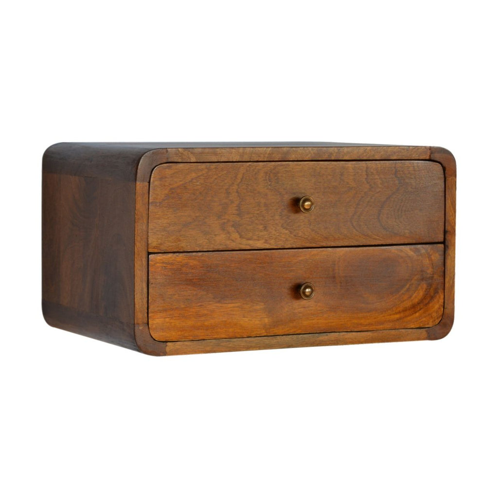 Curved Wall Mounted Bedside Nightstand