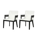 Modern Glossy Dining Chairs (Set of 2), Elegant Upholstery And Ergonomic Design - Black White