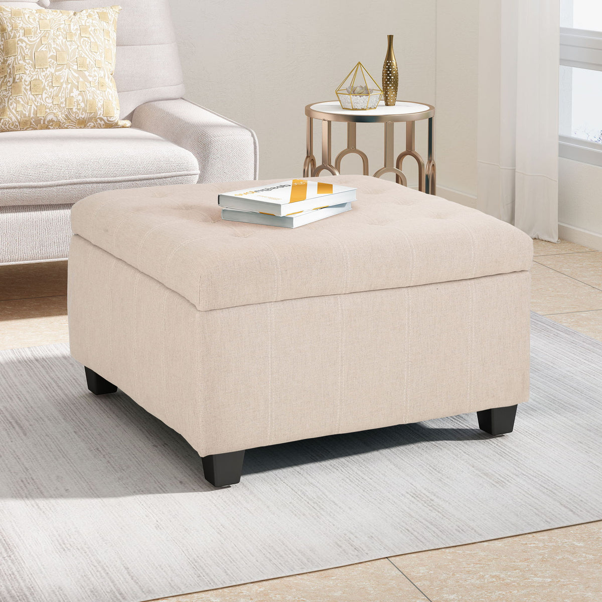Isabella - Contemporary Ottoman With Storage