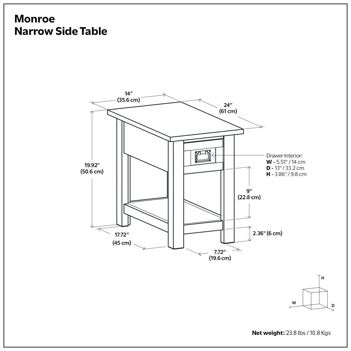 Monroe - Handcrafted Side Table