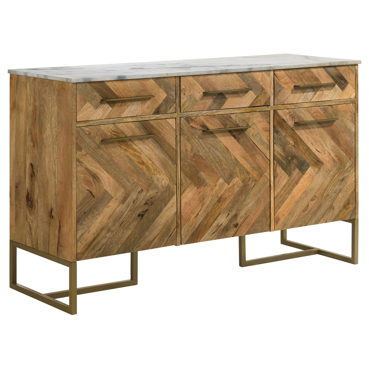 Paloma - 3 Door Herringbone Accent Cabinet - Natural