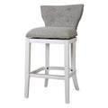 Upholstered Swivel Stool With Back