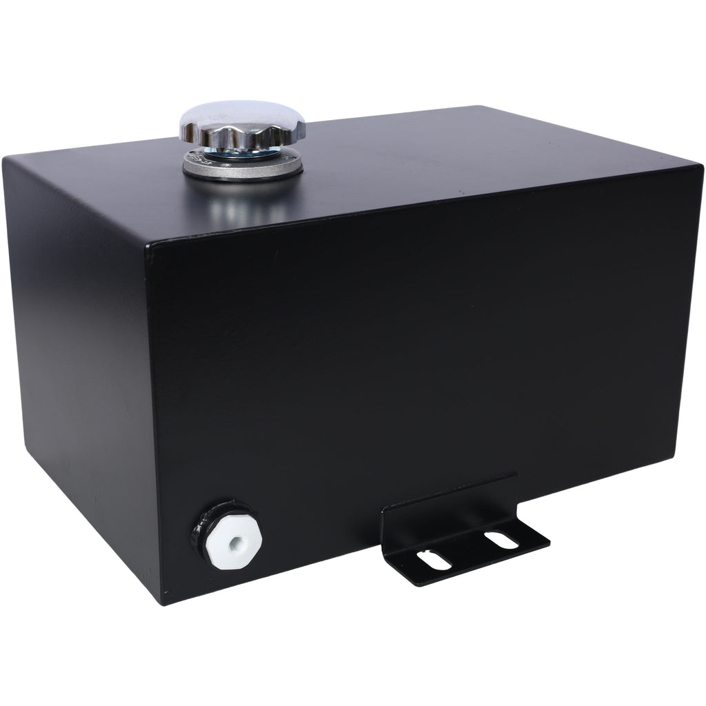 Heavy Duty 5 Gallon Steel Hydraulic Fluid Reservoir Tank With Mounting Foot, 14 Gauge - Black