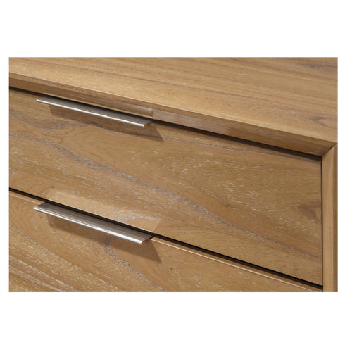 1 Piece 2 Drawer Nightstand - Natural Wood
