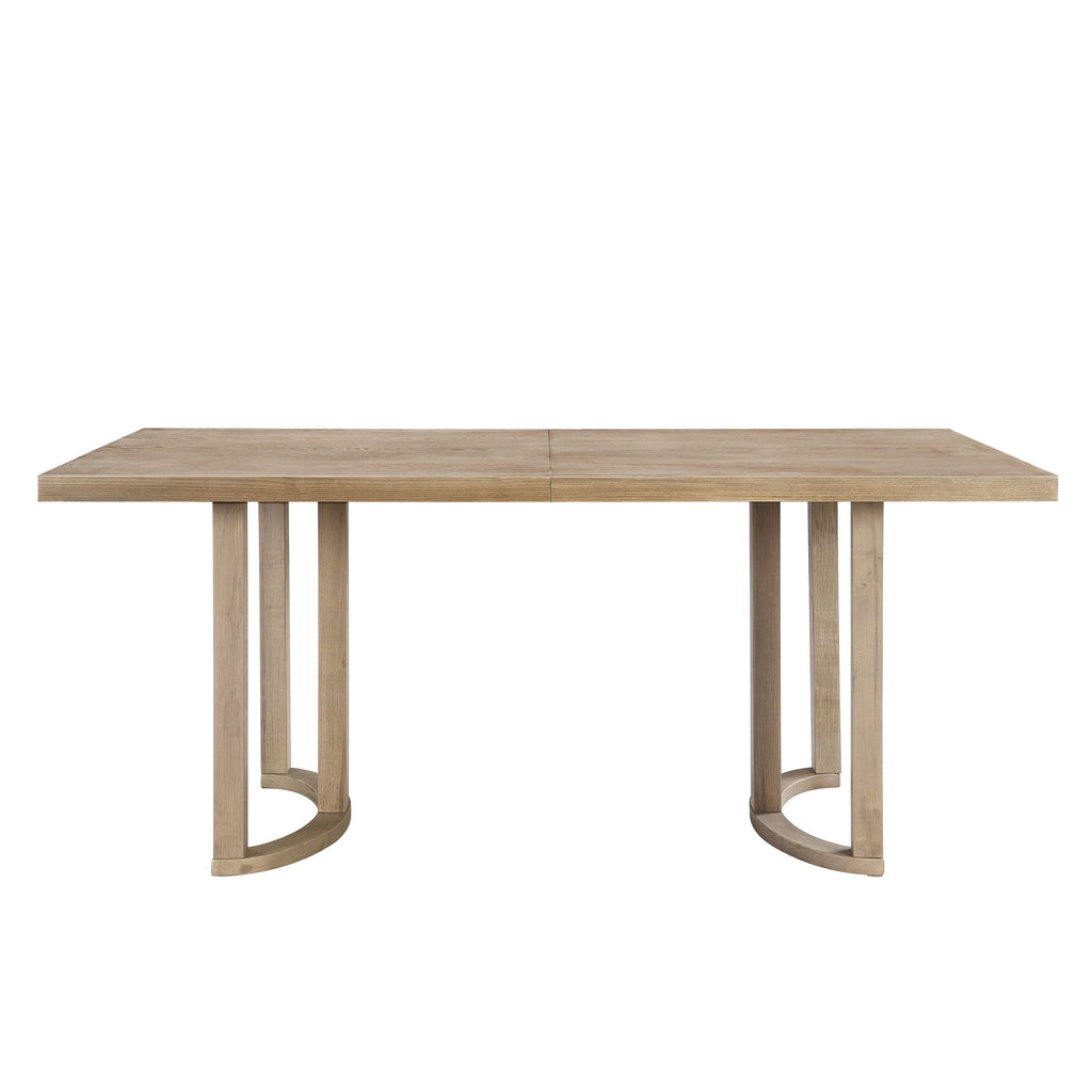 Contemporary 69 Inches Dining Table With U Shaped Trestle Base - Light Ash
