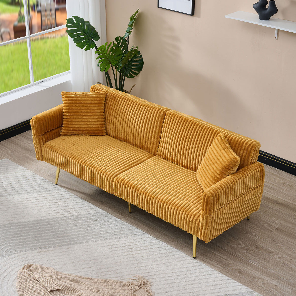 Luxury Foldable Double Sofa Bed With Folding Armrests
