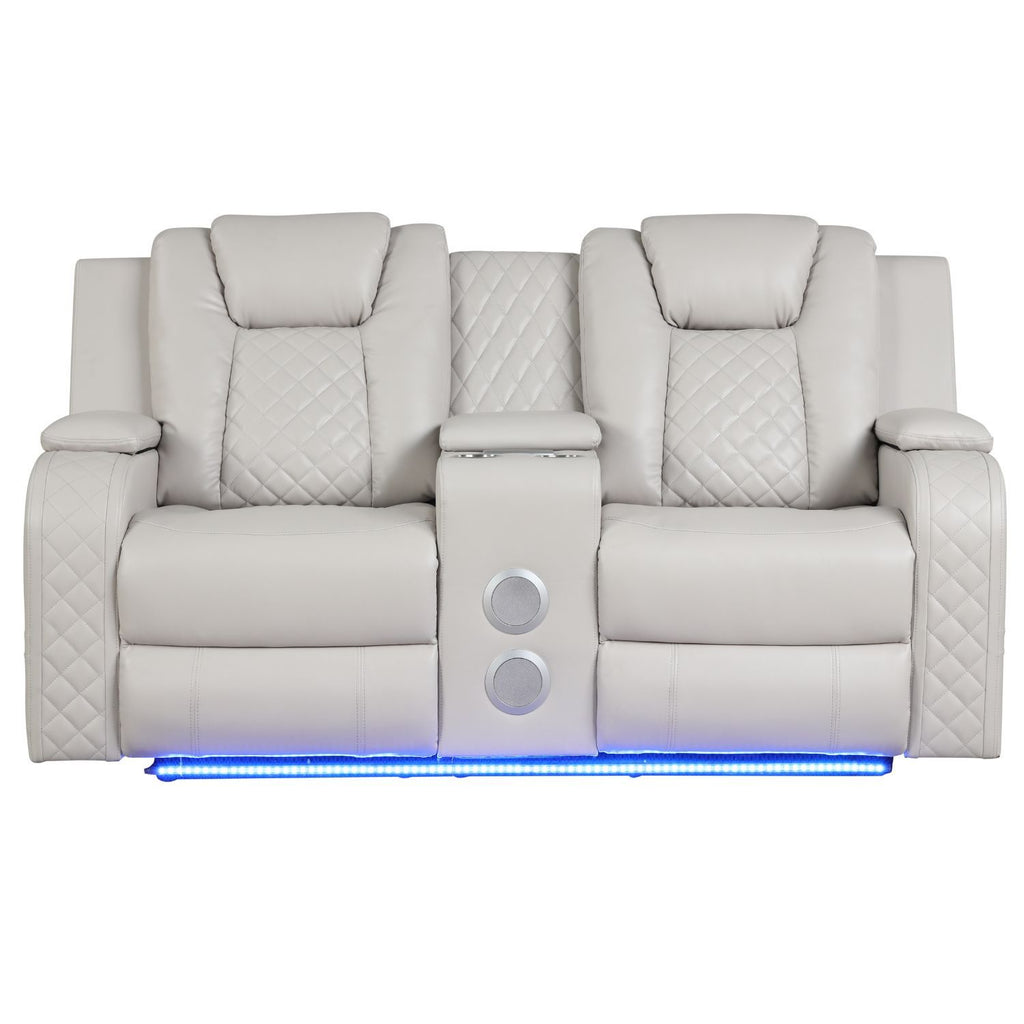 Benz - Power Reclining Loveseat With LED Lighting And Built In USB
