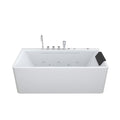Xavier - Single Massage Bathtub, Equipped With Gfci Plug And Ul Certified Water Pump, Upc Certified Drain - Milk White