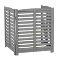 3 Panel Outdoor Wooden Air Conditioner Fence