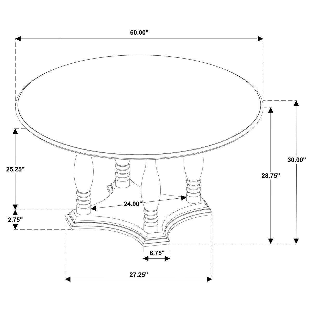 Claire - Round Pedestal Dining Table - Brown