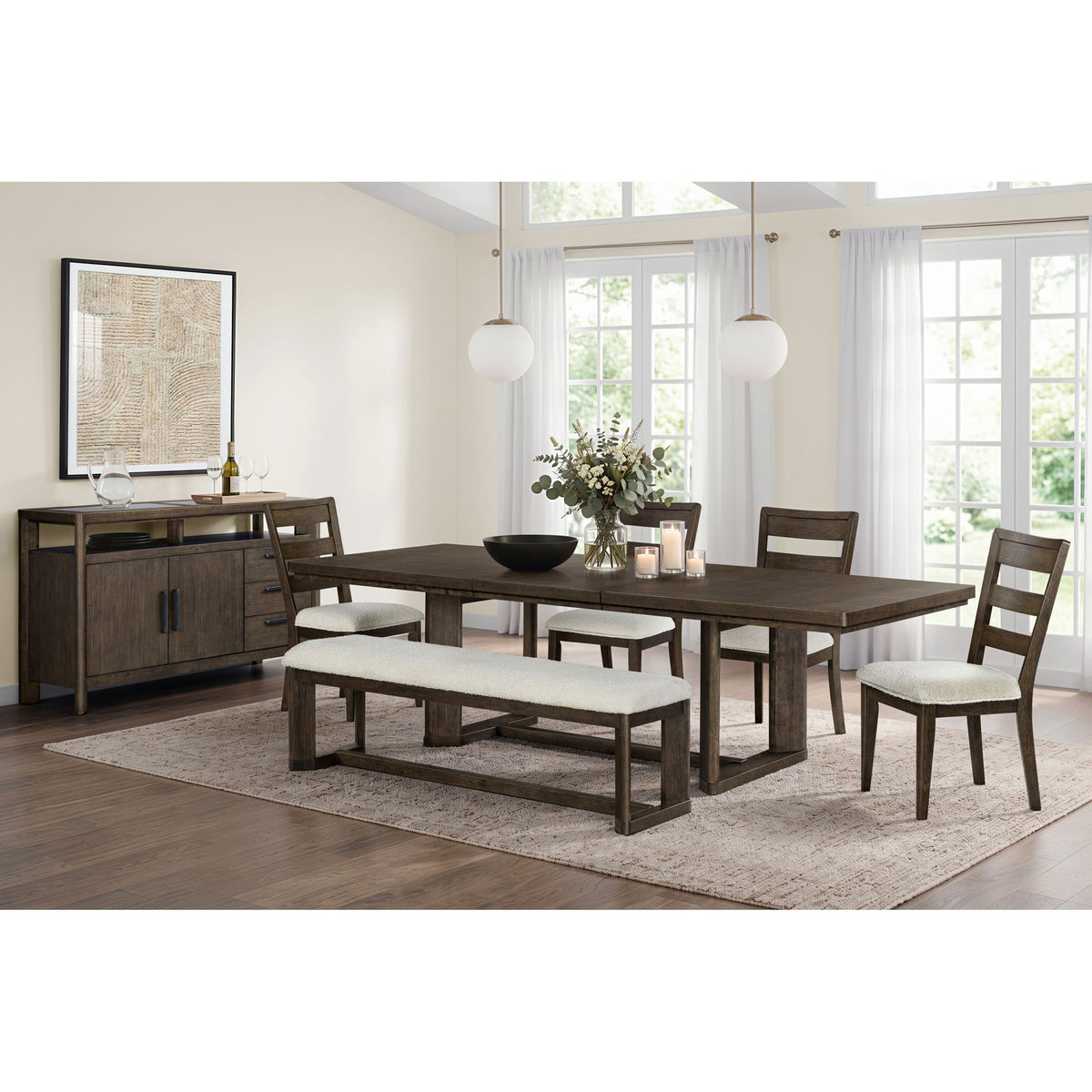 Backless Upholstered Dining Bench