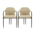 Modern Dining Chair (Set of 2) With Iron Frame - Espresso / Khaki