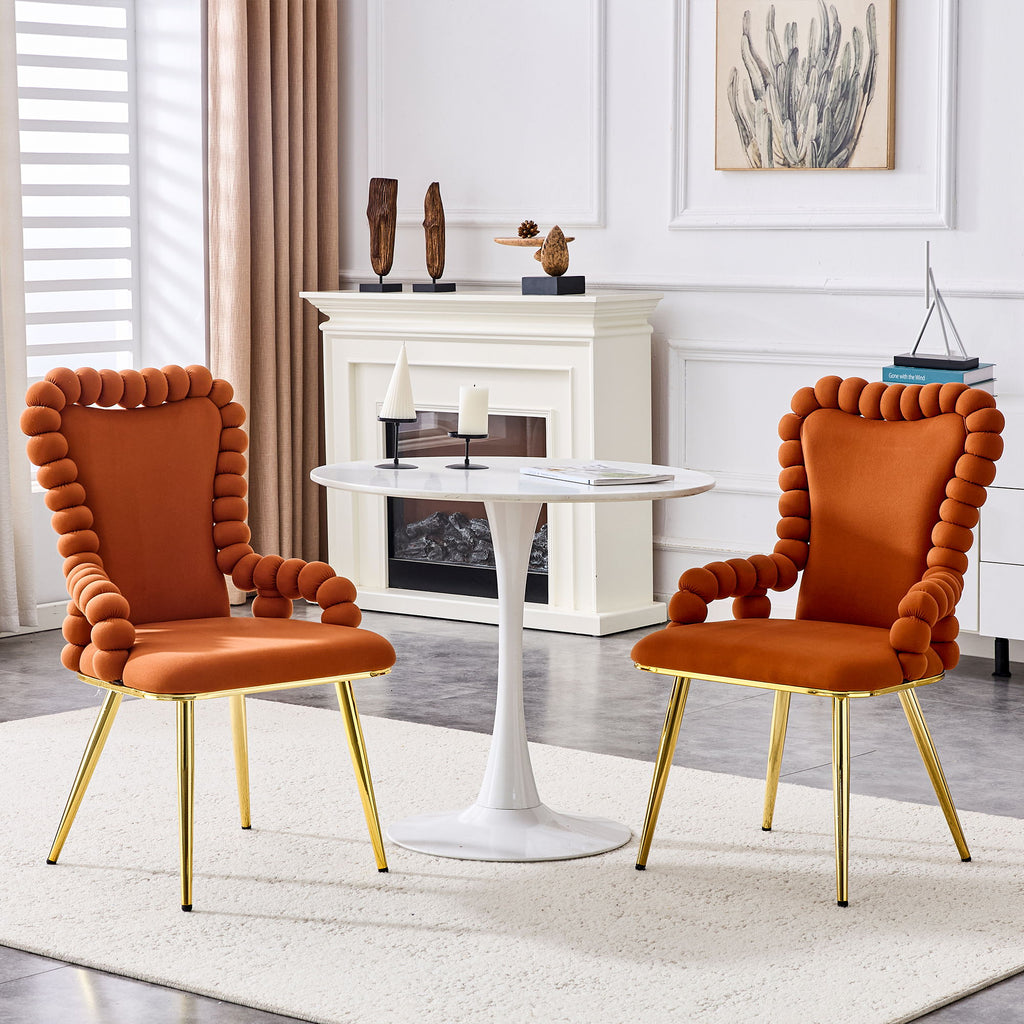 Puffy Bubble, Ball Chain Chair With Armrests For Dining Room (Set of 2)