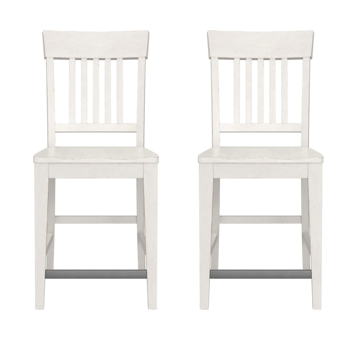 Slat Back Counter Stools (Set of 2) - White