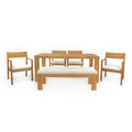 Outdoor Dining Set Rectangular Table With Umbrella Hole