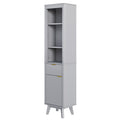 Tall Bathroom Storage Cabinet With Adjustable Shelves And 1 Drawer & Door