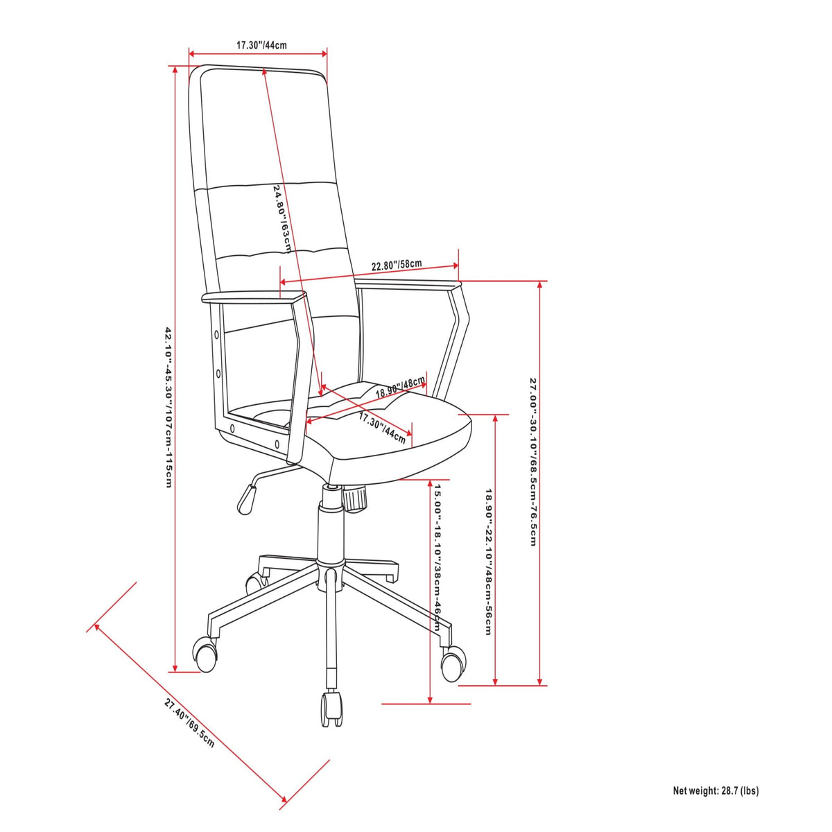 Foley - Swivel Office Chair - Distressed Blue