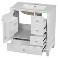 Freestanding Bathroom Vanity With Sink, Soft Close Door, 3 Drawers - White