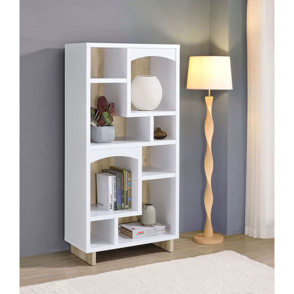 Geilys - 8 Shelf Bookcase With Arch Details - White