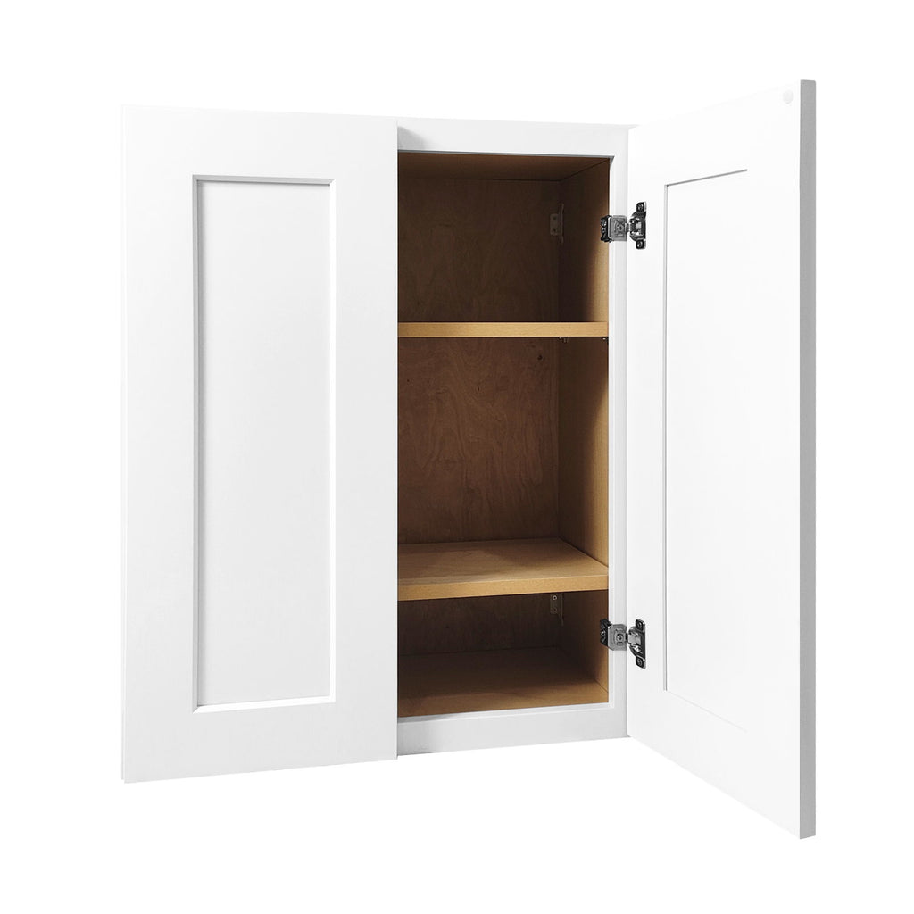 Shaker Wall Cabinet With Soft Close Hinges, Adjustable Shelves, Double Door