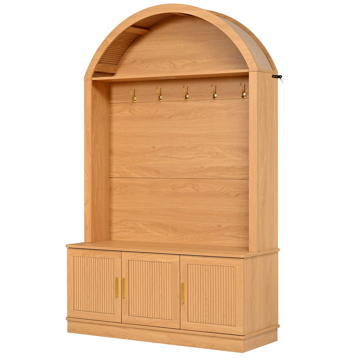 Arched Top Hall Tree With 5 Hooks