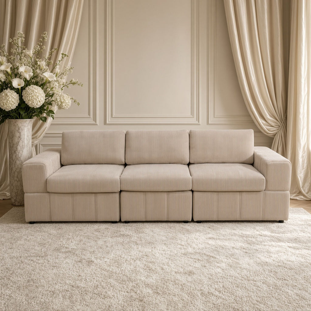 Oversized Modular Sectional Sofa 3 Piece Set, Flexible Layout For Living Room
