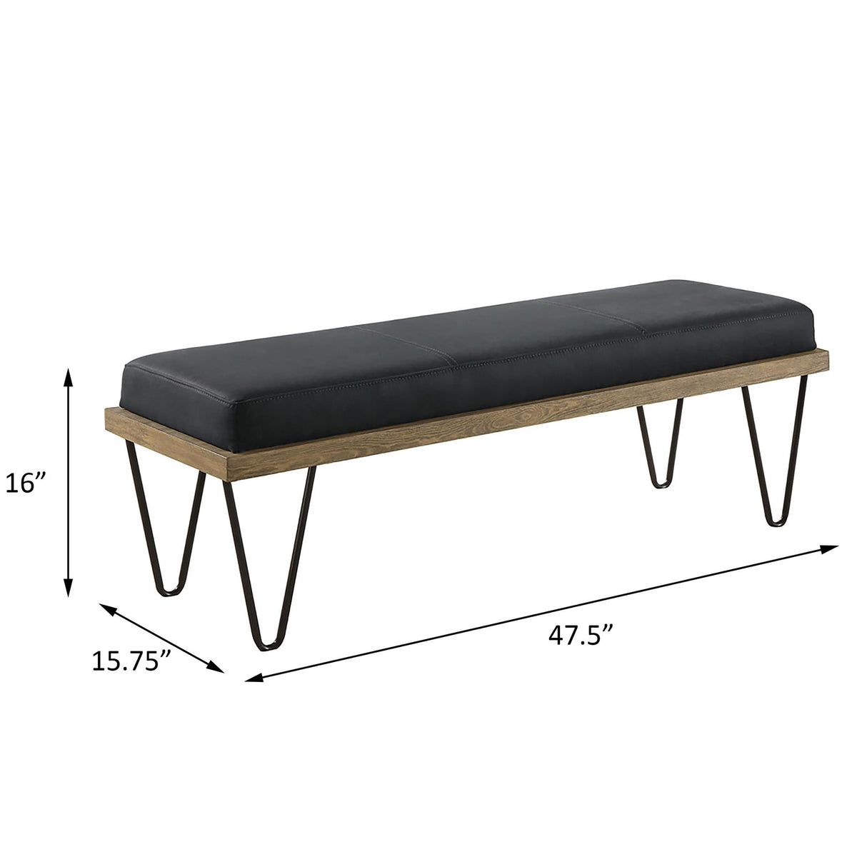 Upholstered Bench - Dark Blue