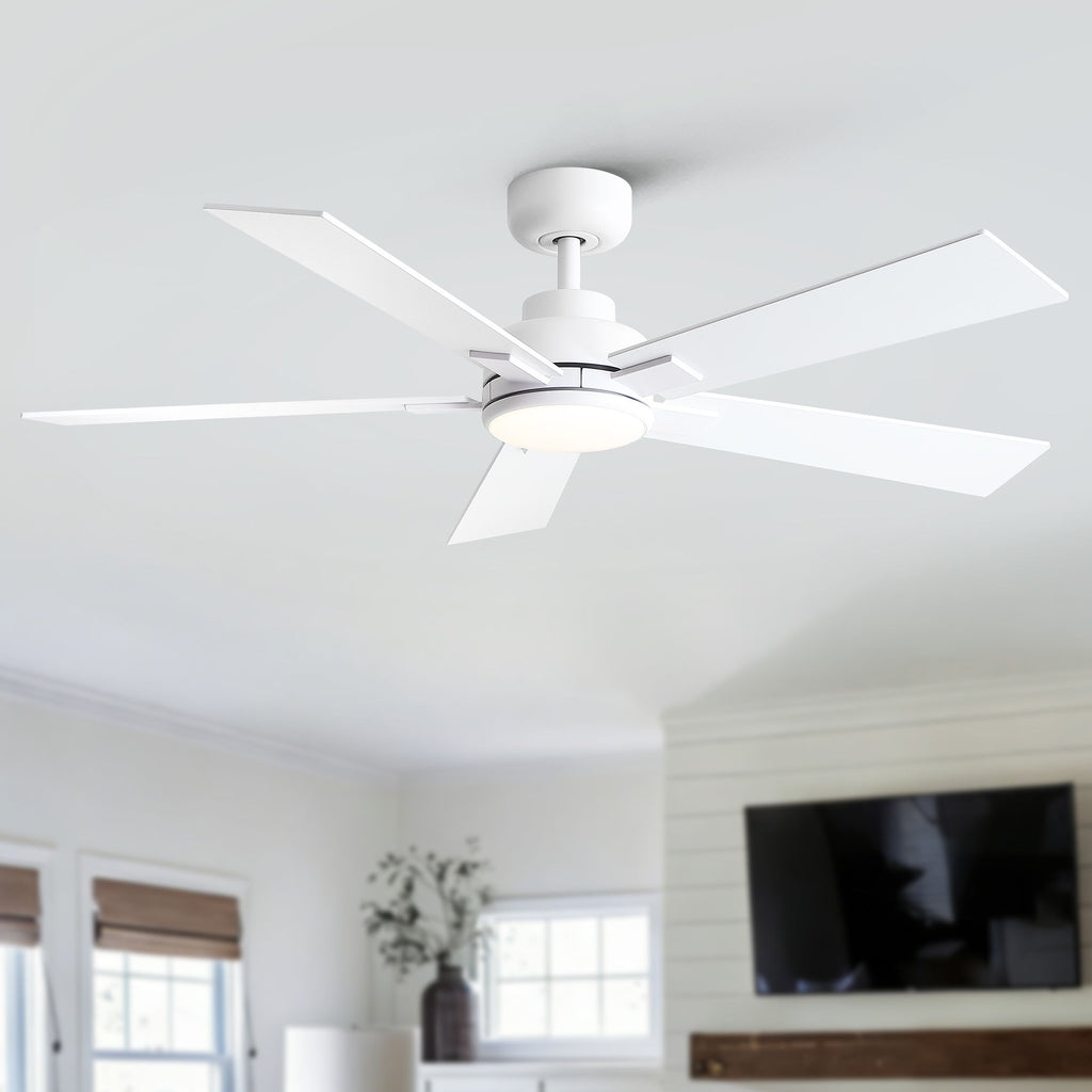Reversible Motor Integrated LED Dimmable Ceiling Fan With Light