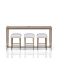 Glass Console Table With 3 Stools - Frosted