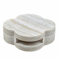 Clover Round Coffee Table With Open Storage - Marble