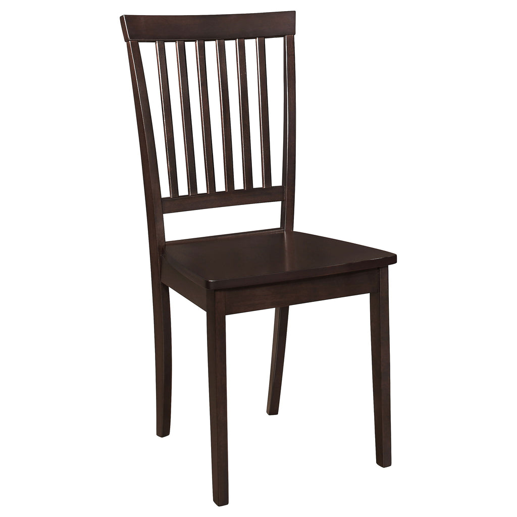 Stan - 5 Piece Dining Set With Rectangular Table And Slat Back Chairs - Cappuccino
