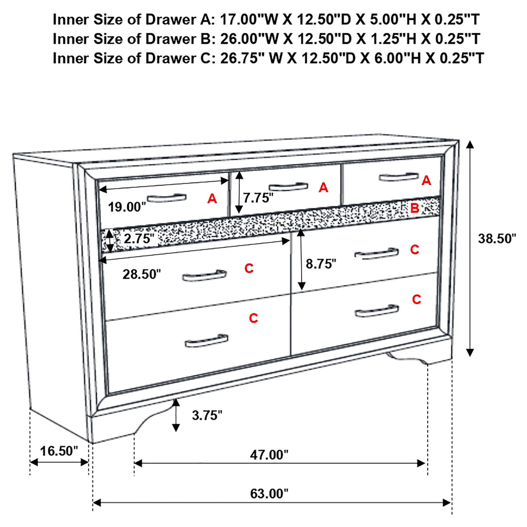 Annie - 9 Drawer Dresser