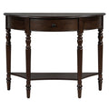 Half Moon Console Table With Drawer & Shelf