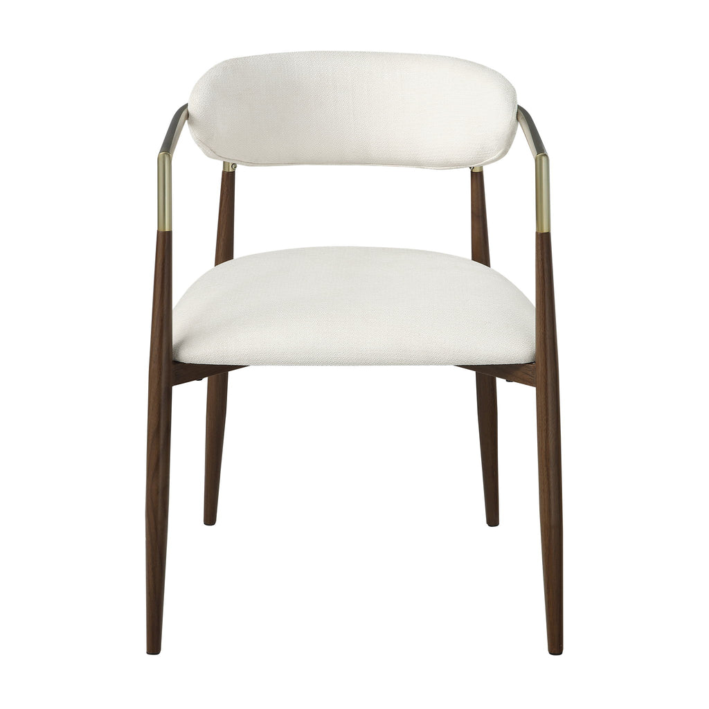 Clayten - Arm Chair (Set of 2) - Brown Oak / Off White