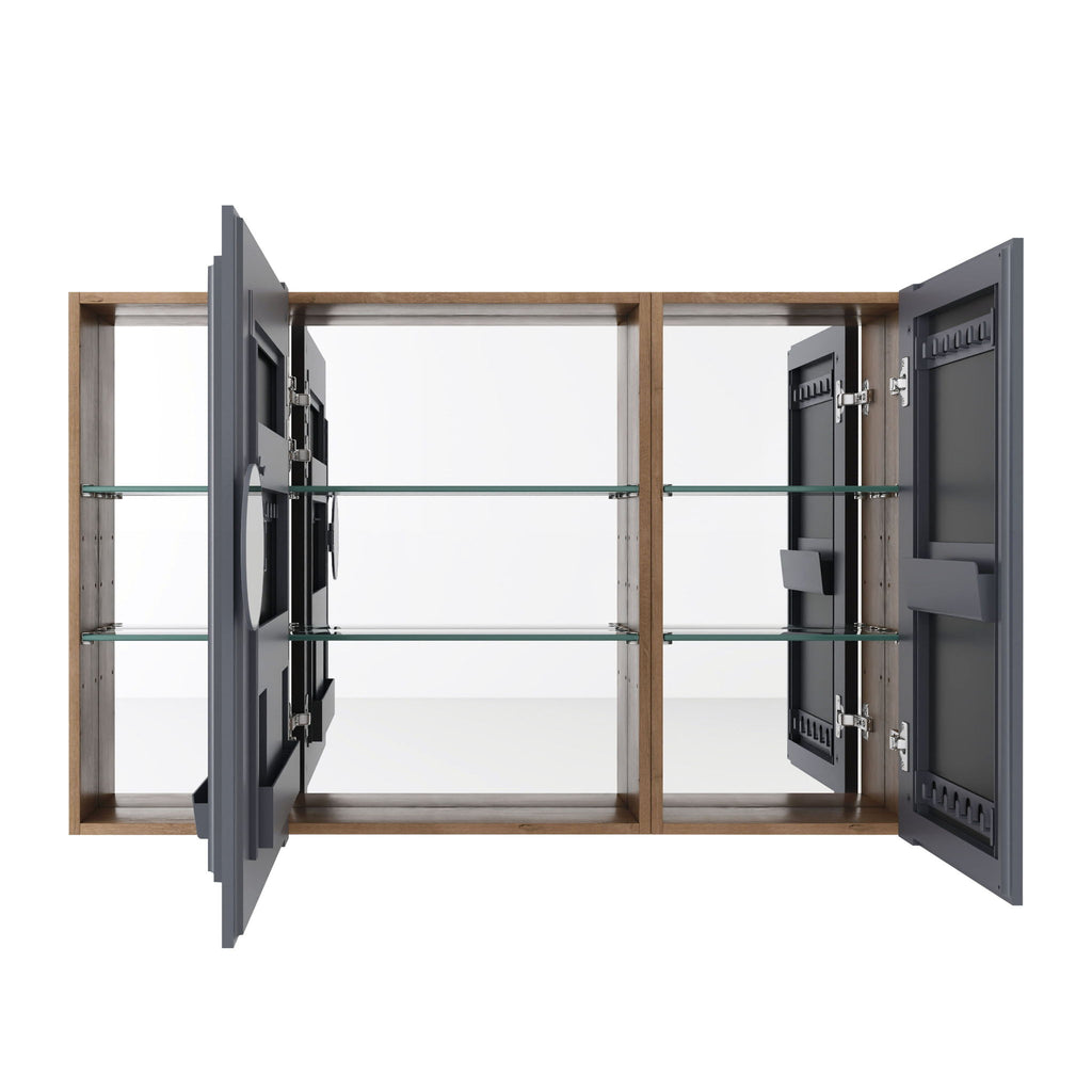 Wall Mounted Bathroom Cabinet With Adjustable Shelves Storage Cabinet - Imitative Oak