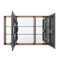 Wall Mounted Bathroom Cabinet With Adjustable Shelves Storage Cabinet - Imitative Oak