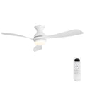 52" Low Profile Ceiling Fan With Lights, Quiet Reversible DC Motor, Dimmable LED, 3 Blades - White
