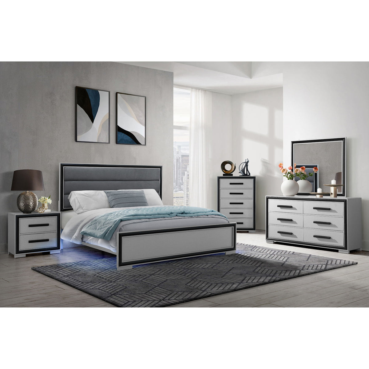 Adelaide - Mirror - Gray / Black