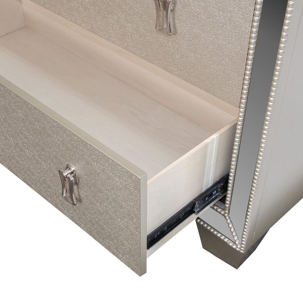 5 Drawer Chest Bedroom Furniture - Silver