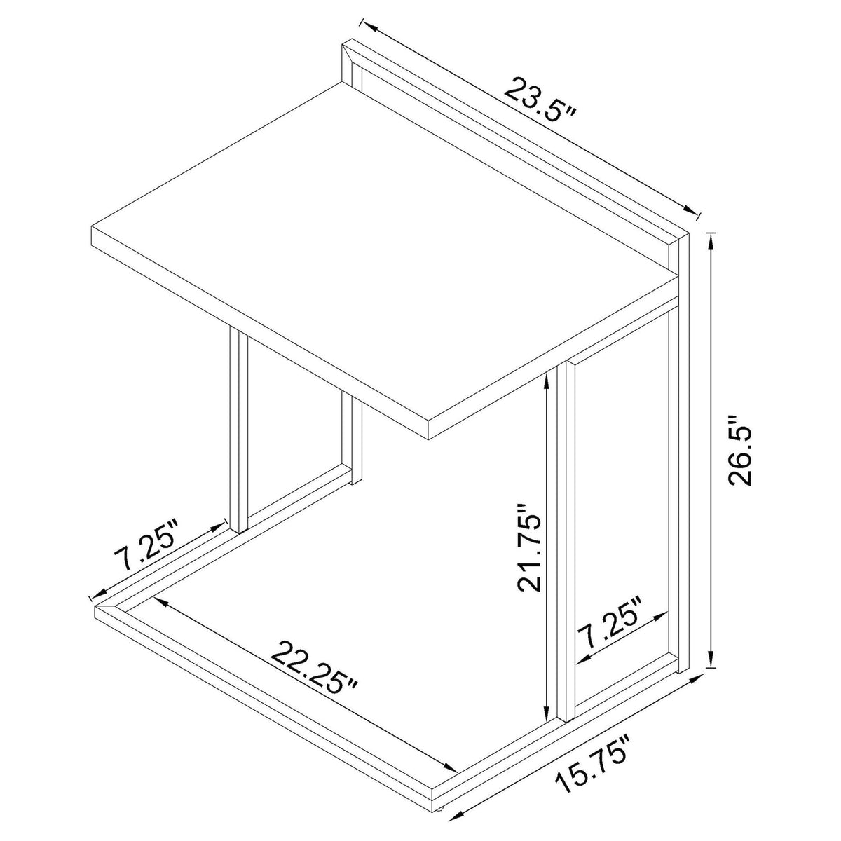 Rectangular Top Snack Table