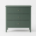 Fluted 3 Drawer Nightstand With Soft Close Slides
