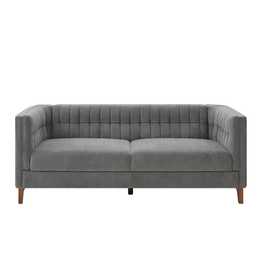 Modern 3 Seater Sofa, Upholstered Couch With Curved Armrests