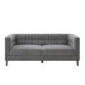 Modern 3 Seater Sofa, Upholstered Couch With Curved Armrests