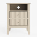 Fluted Nightstand With 2 Drawers