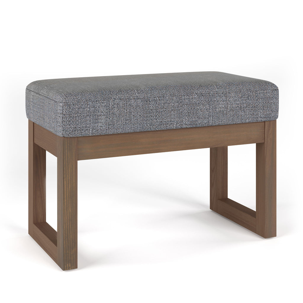 Milltown - Footstool Small Ottoman Bench - Dark Gray - Fabric